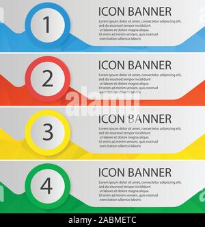 Banner templates set. Easy to edit. Website menu items with numbers. Color polygonal web banner concepts. Vector backgrounds Stock Vector