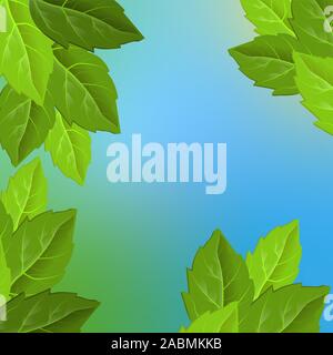 Abstract pattern with colorful leaves on blue background. Leaves for decoration design. Floral pattern. Summer vector illustration. Colorful summer Stock Vector
