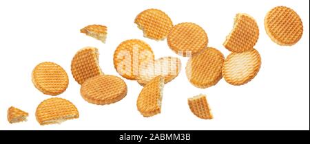 Butter cookies collection, biscuits isolated on white background Stock Photo