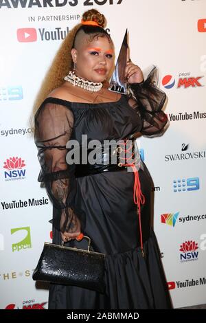 November 27, 2019, Sydney, NSW, Australia: KAIIT poses in the Awards Room during the 33rd Annual ARIA Awards 2019 at The Star on November 27, 2019 in Sydney, NSW Australia  (Credit Image: © Christopher Khoury/Australian Press Agency via ZUMA  Wire) Stock Photo