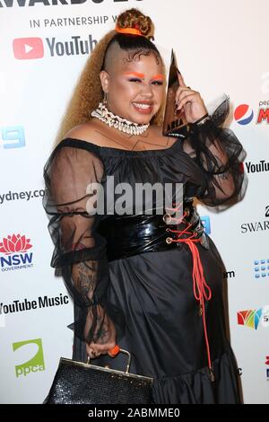 November 27, 2019, Sydney, NSW, Australia: KAIIT poses in the Awards Room during the 33rd Annual ARIA Awards 2019 at The Star on November 27, 2019 in Sydney, NSW Australia  (Credit Image: © Christopher Khoury/Australian Press Agency via ZUMA  Wire) Stock Photo