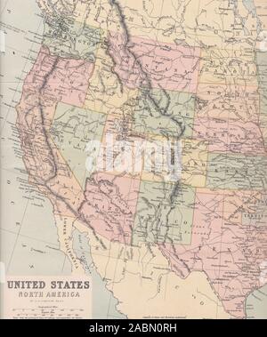 1800s map of United States North America Stock Photo - Alamy