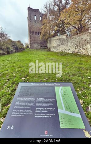 St Leonard's Tower is a probable Norman keep in West Malling, in the county of Kent, England Stock Photo