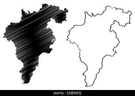 Carlow County Council (Republic of Ireland, Counties of Ireland) map vector illustration, scribble sketch Carlow map Stock Vector