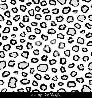 White snow leopard seamless pattern. Stock Vector