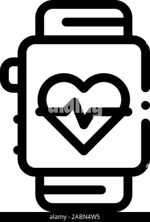 Runner heart rate icon. Outline Runner heart rate vector icon for web ...