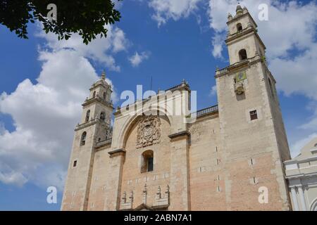 Cathedral de San Ildefonso, Plaza de la Independencia, Merida, Yucatan, Mexiko Stock Photo