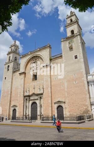 Cathedral de San Ildefonso, Plaza de la Independencia, Merida, Yucatan, Mexiko Stock Photo