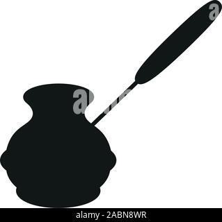 Coffee cezve icon black on white background Stock Vector