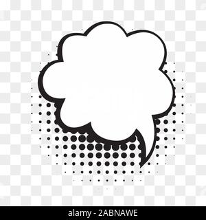 Speech bubble with halftone shadows in cartoon, comic style. Dialogue balloon. Vector template for social media Stock Vector