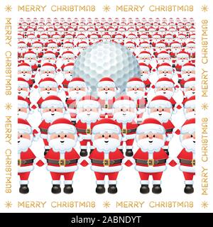 Christmas Golf Ball With Santa Hat Funny Sport X-mas graphic