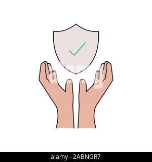 care protection secure vector icon Stock Vector