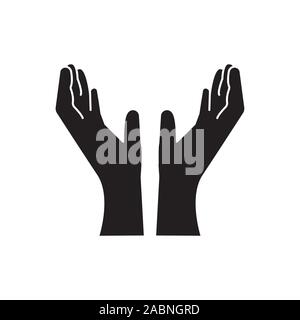 Two arms vector icon. care and protection Stock Vector