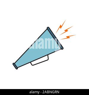 Megaphone icon vector, symbol, sign. Color icon megaphone on white background Stock Vector