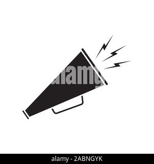 Megaphone icon vector, symbol, sign. Black icon megaphone on white background Stock Vector