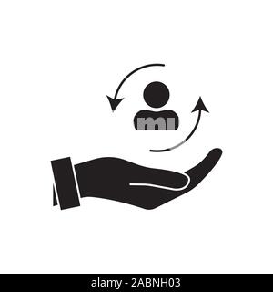 care customer icon, total inclusive service, lsymbol on white background - editable stroke vector illustration eps 10. Patient Assistance vector icon. Stock Vector