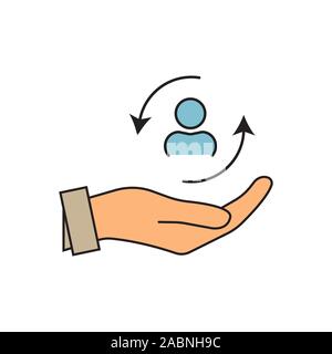 care customer icon, total inclusive service, lsymbol on white background - editable stroke vector illustration eps 10. Patient Assistance vector icon. Stock Vector