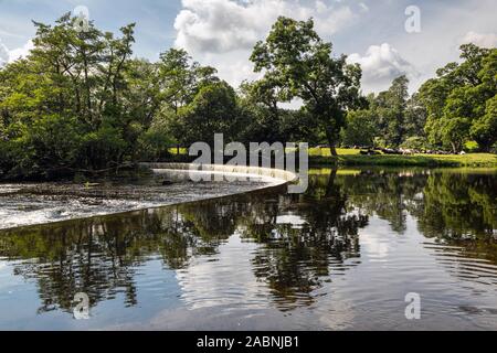 The Horseshoe Falls on the River Dee, Llangollen, Denbighshire, Wales Stock Photo