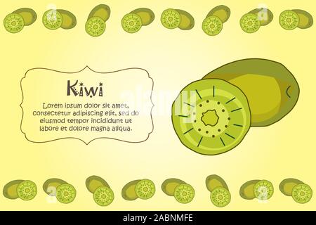 Card for kitchen notes. Blank with kiwi ornament. Kitchen card. A kiwi Stock Vector