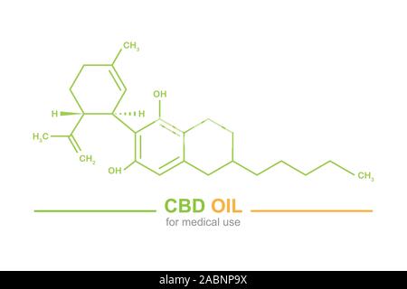 cbd oil for medical use cannabidiol chemical formula vector illustration EPS10 Stock Vector