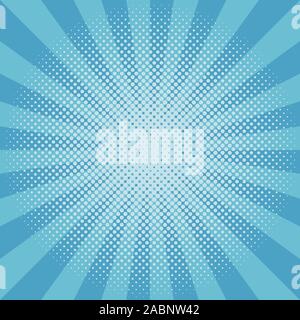 Winter snow round sunburst halftone blue pattern Stock Vector