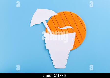 Beach cocktail concept image. Cartoon styled image Stock Photo