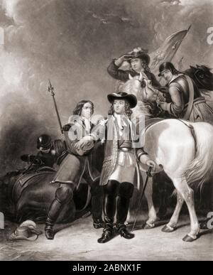 William III wounded at the Battle of the Boyne, 1690. King William III ...
