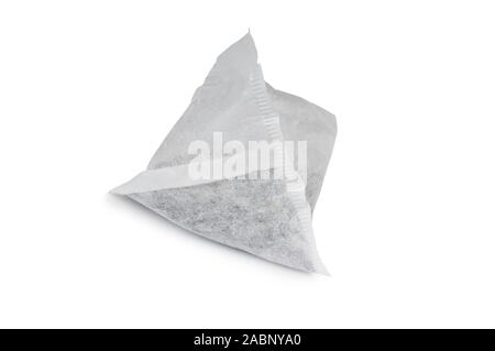 Studio shot of teabags cut out against a white background - John Gollop Stock Photo