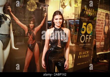 EDITORIAL USE ONLYLove Island's Megan Barton-Hanson surprises customers at Ann Summers as the face of their Black Friday activity, at Westfield Stratford City, London. PA Photo. Picture date: Thursday November 28, 2019. Photo credit should read: Matt Alexander/PA Wire Stock Photo