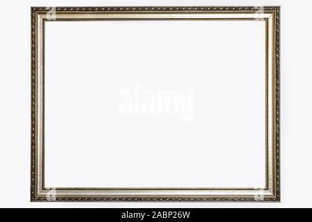 antique picture frame silvery colored on white background Stock Photo