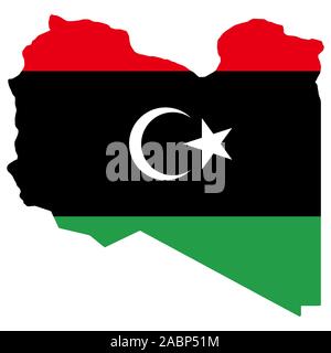 Libya Map Flag Vector illustration Eps 10. Stock Vector