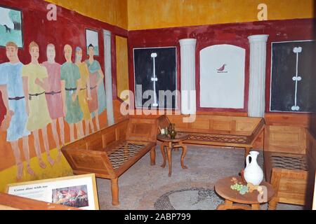 Recreation of a Roman Villa, at Wroxeter Roman City, Wroxeter, Shropshire, UK Stock Photo