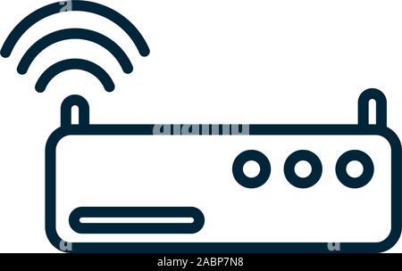 router technology signal internet of things line and fill icon vector ...