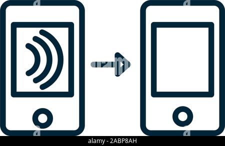 smartphones device transfer wifi internet of things line icon vector illustration Stock Vector