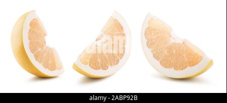 collection of lemon slices isolated on a white background. Stock Photo