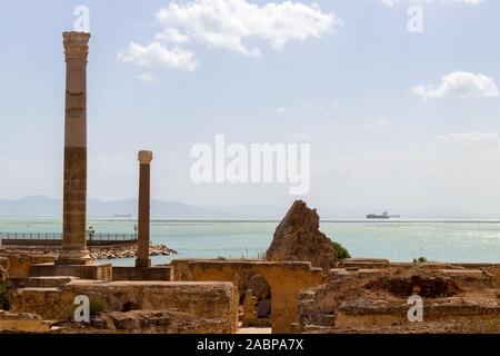 Excavations of Carthage. History was that Carthage was capital city of the ancient Carthaginian civilization. Later it was destroyed by the Roman Repu Stock Photo