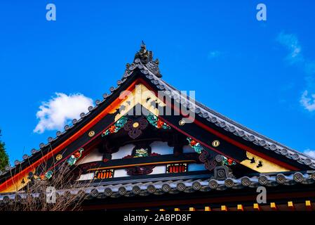 Roof of the Bishamondo Temple, Kyoto/Japan Stock Photo