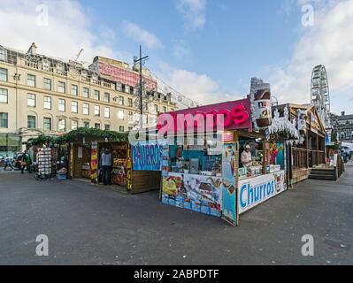 Glasgow Christmas Market 2019 in George Square Glasgow Scotland with stalls Stock Photo