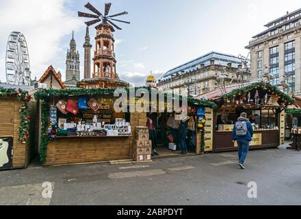 The Great Wizard stall at Glasgow Christmas Market 2019 in George Square Glasgow Scotland with stalls Stock Photo