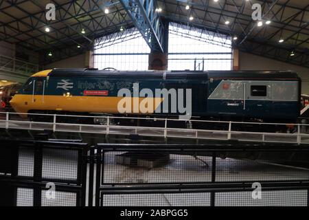 Intercity 125 class 43 locomotive on display at York Railway Museum. Stock Photo