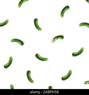 Pattern of cucumbers isolated on white background Stock Photo