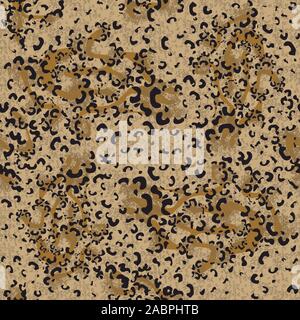 Leopard skin texture. Seamless animal fur pattern. - vector illustration Stock Vector