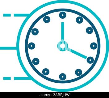 time clock wall line style icon vector illustration design Stock Vector