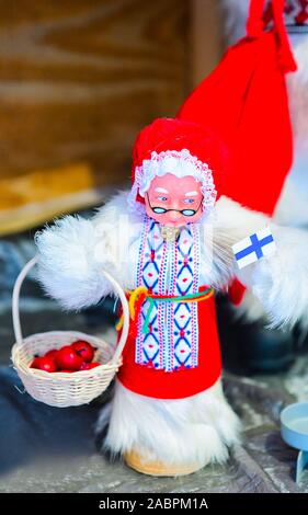 Winter Saami Souvenirs at Christmas Market in Rovaniemi Finland Lapland reflex Stock Photo