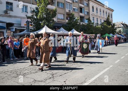 Vrsac, Serbia September 22, 2019. Traditional manifestation of grape harvest days. Passage of master winemakers. Stock Photo