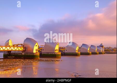 The Thames Flood Barrier - London. Stock Photo