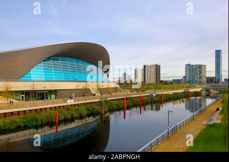 The Aquatics Centre - Part of the 2012 Olympic park - London. Stock Photo