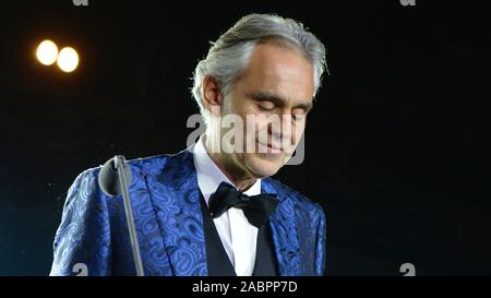 The Italian tenor and singer Andrea Bocelli at the Griminelli & Friends concert Stock Photo