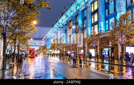 Oxford Street Christmas at Night London UK Stock Photo