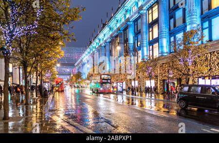 Oxford Street Christmas at Night London UK Stock Photo